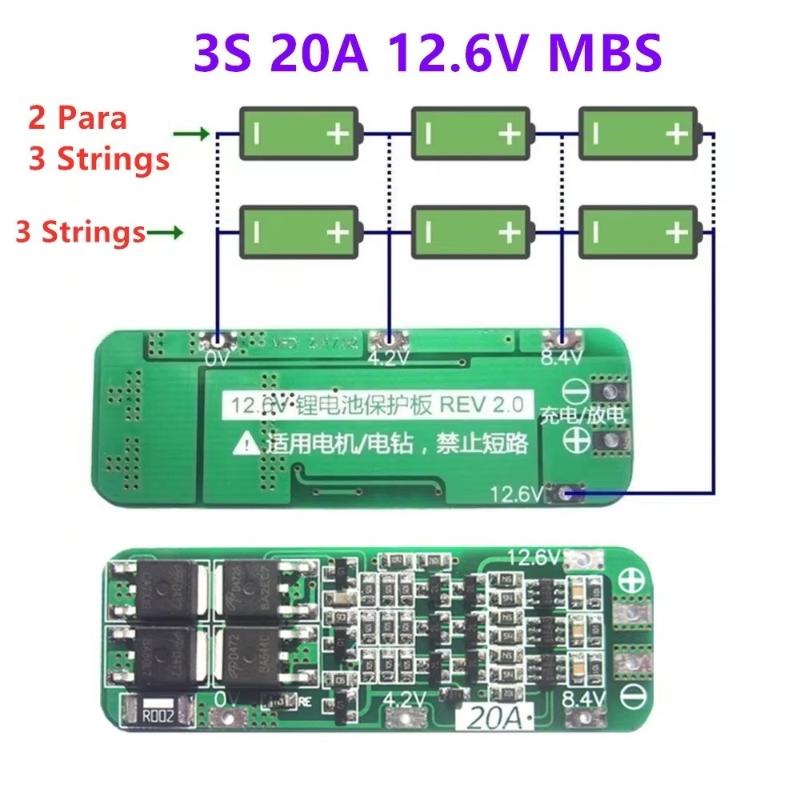 Drone Battery 3S - 3S 20A Lithium Batterij Oplaadbeveiligingsbord 18650