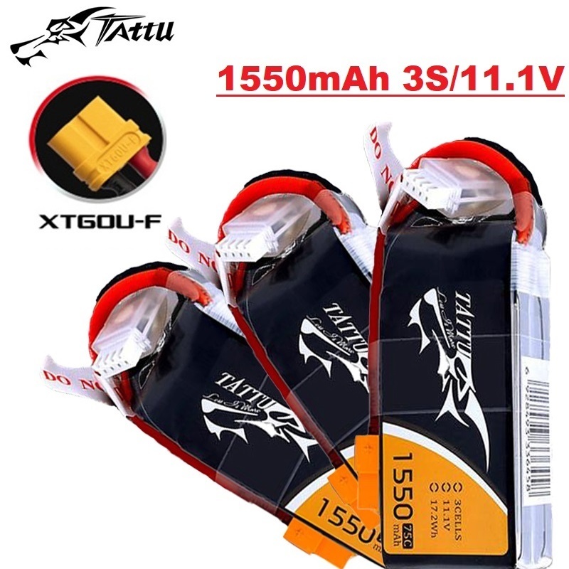 Drone Battery Connector - Tattu 3S 11.1V 1550Mah 75c Lipo