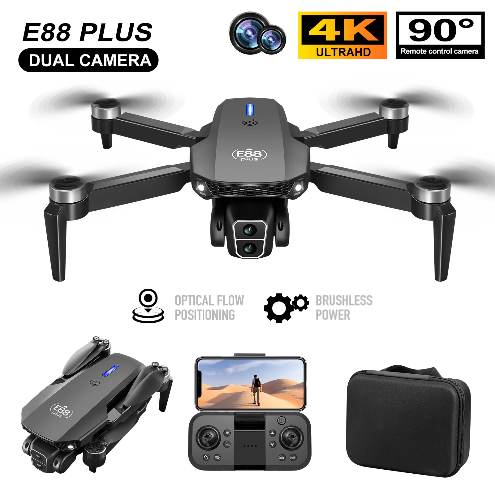Nieuwe E88 Plus Quadcopter Dro - Drone Battery Case recensie en prijs