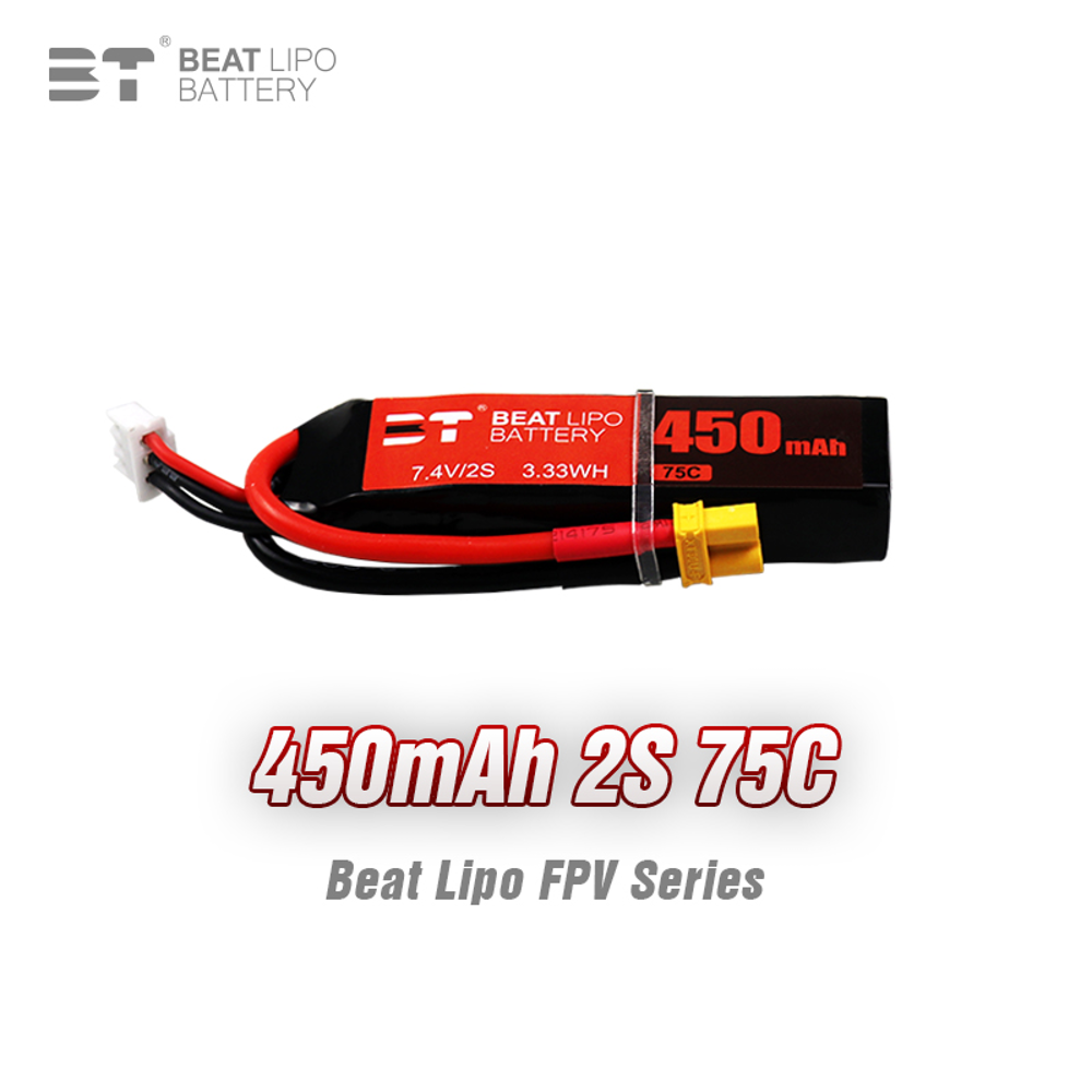 BEAT 2S 7.4V 450mAh 75C LiPo B - Drone Battery Connector recensie en prijs